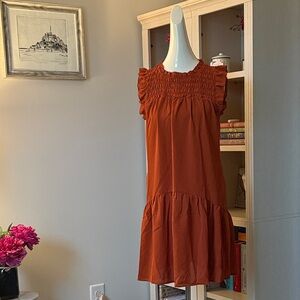 Elegant Rust Orange Women's Dress